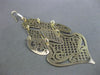 ESTATE LARGE .60CT DIAMOND 14K 2 TONE GOLD PAVE OPEN FILIGREE HANGING EARRINGS