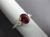 ESTATE 2.0CT DIAMOND & AAA OVAL CUT RHODOLITE 14K YELLOW GOLD 3D ENGAGEMENT RING