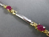 ESTATE 2.10CT DIAMOND & AAA RUBY 14KT TWO TONE GOLD THREE STONE TENNIS BRACELET