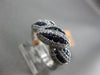 ESTATE 1CT DIAMOND & SAPPHIRE 14KT WHITE GOLD MULTI LEAF ETOILE HANDCRAFTED RING