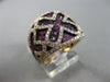 ESTATE LARGE 1.93CT DIAMOND & AAA PINK SAPPHIRE 18KT GOLD BUTTERFLY X LOVE RING