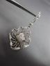 ESTATE LARGE 1.08CT DIAMOND 14K WHITE GOLD FLOWER OPEN FILIGREE HANGING EARRINGS