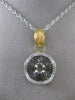 ESTATE .75CT DIAMOND 14KT WHITE & YELLOW GOLD WAVE HANDCRAFTED FLOATING PENDANT