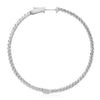 ESTATE 2.26CT ROUND DIAMOND 14KT WHITE GOLD 3D INSIDE OUT CLASSIC HOOP EARRINGS