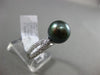 ESTATE .80CT DIAMOND 14K WHITE GOLD TAHITIAN PEARL 3 ROW INFINITY SOLITAIRE RING