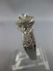 ESTATE WIDE 1.0CT DIAMOND 14KT WHITE GOLD 3D ROUND DOUBLE HALO ENGAGEMENT RING