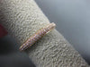 ESTATE .54CT PINK DIAMOND 18K ROSE GOLD 3 ROW ETERNITY WEDDING ANNIVERSARY RING