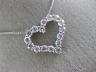 ESTATE 1.0CT DIAMOND 14KT WHITE GOLD 3D CLASSIC OPEN HEART FLOATING LOVE PENDANT