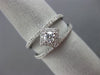 ESTATE .49CT DIAMOND 18KT WHITE GOLD DOUBLE ROW SQUARE SOLITAIRE FRIENDSHIP RING