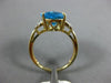 LARGE 5.24CT DIAMOND & OVAL BLUE TOPAZ 14K YELLOW GOLD 3D FLOWER ENGAGEMENT RING