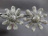 ESTATE EXTRA LARGE 5.75CT DIAMOND 18KT WHITE GOLD 3D SUN FLOWER CLIP ON EARRINGS