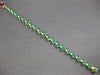 ESTATE 9.43CT DIAMOND & AAA EMERALD 18KT YELLOW GOLD 3D ROUND TENNIS BRACELET