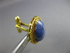 ANTIQUE EXTRA LARGE AAA SODALITE 14K YELLOW GOLD 3D SOLITAIRE OVAL ROPE CUFFLINK