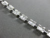 ESTATE 4.04CT ROUND & BAGUETTE DIAMOND 18KT WHITE GOLD 3D SQUARE TENNIS BRACELET