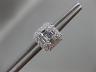 ESTATE .69CT ROUND & BAGUETTE DIAMOND 18KT WHITE GOLD 3D SQUARE HEXAGON EARRINGS