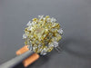 ESTATE LARGE 1.69CT WHITE & FANCY YELLOW DIAMOND 18K 2 TONE GOLD ENGAGEMENT RING