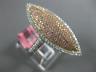ESTATE LARGE 1.0CT WHITE & PINK DIAMOND 18K WHITE & ROSE GOLD MARQUISE HALO RING