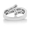 ESTATE .56CT ROUND DIAMOND 14KT WHITE GOLD MULTI ROW CRISS CROSS SNAKE LOVE RING