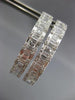 ESTATE LARGE 2.38CT DIAMOND 18KT WHITE GOLD 3D OVAL HOOP HUGGIE HANGING EARRINGS