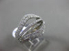 ESTATE WIDE 1.62CT DIAMOND 14KT WHITE GOLD 3D DOUBLE SIDED MULTI ROW FUN RING