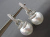 ESTATE LARGE 1.6CT DIAMOND & AAA SOUTH SEA PEARL 18K WHITE GOLD HANGING EARRINGS