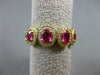 WIDE 4.23CT DIAMOND & AAA PINK RUBY 18K YELLOW GOLD OVAL HALO ETERNITY LOVE RING