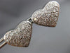ESTATE 1.70CT DIAMOND 14KT WHITE GOLD 3D PAVE HEART SHAPE LOVE EARRINGS #21492