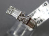 ANTIQUE 1.08CT DIAMOND 14K WHITE GOLD 3D TWO ROW  FLOWER ANNIVERSARY RING #5631
