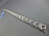 ESTATE WIDE 2.76CT DIAMOND 18K WHITE GOLD 3D TRIANGULAR FILIGREE TENNIS BRACELET