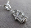 ESTATE .28CT DIAMOND 14KT WHITE GOLD CHAMSA HAND OF GOD FLOATING PENDANT #24457