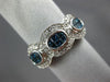 ESTATE WIDE 1.5CT WHITE & BLUE DIAMOND 14K WHITE GOLD INVISIBLE ANNIVERSARY RING