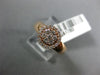 ESTATE .35CT DIAMONDS 14KT ROSE GOLD CLUSTER FLOWER HALO FRIENDSHIP PROMISE RING