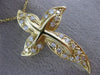 ESTATE LARGE .74CT DIAMOND 14KT YELLOW GOLD PAVE CROSS FLOATING PENDANT #17554