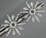 ESTATE LARGE .38CT DIAMOND 14KT WHITE GOLD 3D FLOWER SNOW FLAKE STUD EARRINGS
