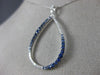 ESTATE .79CT DIAMOND & AAA SAPPHIRE 14KT WHITE GOLD PEAR SHAPE TEAR DROP PENDANT