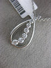 ESTATE .50CT DIAMOND 14K WHITE GOLD CLASSIC TEAR DROP GRADUATING JOURNEY PENDANT