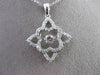 ESTATE .50CT DIAMOND 14KT WHITE GOLD SOLITAIRE FILIGREE FLOATING 3D PENDANT