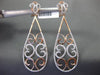 ESTATE LARGE .86CT DIAMOND 14KT WHITE & ROSE GOLD FILIGREE DOUBLE HEART EARRINGS