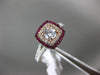 ESTATE 1.32CT DIAMOND & AAA RUBY 14KT WHITE & ROSE GOLD 3D HALO ENGAGEMENT RING