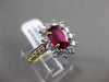 ESTATE 1.99CT DIAMOND & AAA RUBY PLATINUM 18KT Y GOLD ENGAGEMENT RING E/F VVS-VS