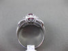 ESTATE WIDE 1.96CT DIAMOND & AAA OVAL RUBY 3D PLATINUM FLOWER ENGAGEMENT RING
