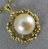 ANTIQUE AAA SOUTH SEA PEARL 14KT YELLOW GOLD 3D OPEN FILIGREE PENDANT #20535
