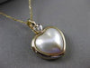 ESTATE DIAMOND & PEARL 14KT TWO TONE GOLD 3D DOUBLE HEART FLOATING PENDANT 24081