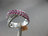 ESTATE 1.31CT DIAMOND & PINK SAPPHIRE 14KT WHITE GOLD MULTI ROW CRISS CROSS RING