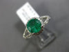ESTATE 1.39CT DIAMOND & AAA COLOMBIAN EMERALD 14KT WHITE GOLD 3D ENGAGEMENT RING