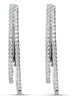 ESTATE .58CT DIAMOND 18KT WHITE GOLD 3D DOUBLE BAR ELONGATED UMBRELLA EARRINGS
