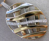 ESTATE LARGE .28CT DIAMOND 14KT WHITE & ROSE GOLD CRISS CROSS MULTI WAVE PENDANT