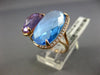 ESTATE WIDE 15.63CT DIAMOND & AMETHYST & BLUE TOPAZ 14K ROSE GOLD COMPANION RING