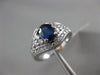 ESTATE 1.51CT ROUND DIAMOND & AAA OVAL SAPPHIRE 14KT WHITE GOLD ENGAGEMENT RING