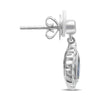 ESTATE 1.36CT DIAMOND & AAA SAPPHIRE 18K WHITE GOLD PEAR SHAPE HANGING EARRINGS